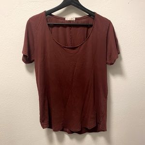 Rag & bone women dark red burgundy short sleeve t-shirt tee size M